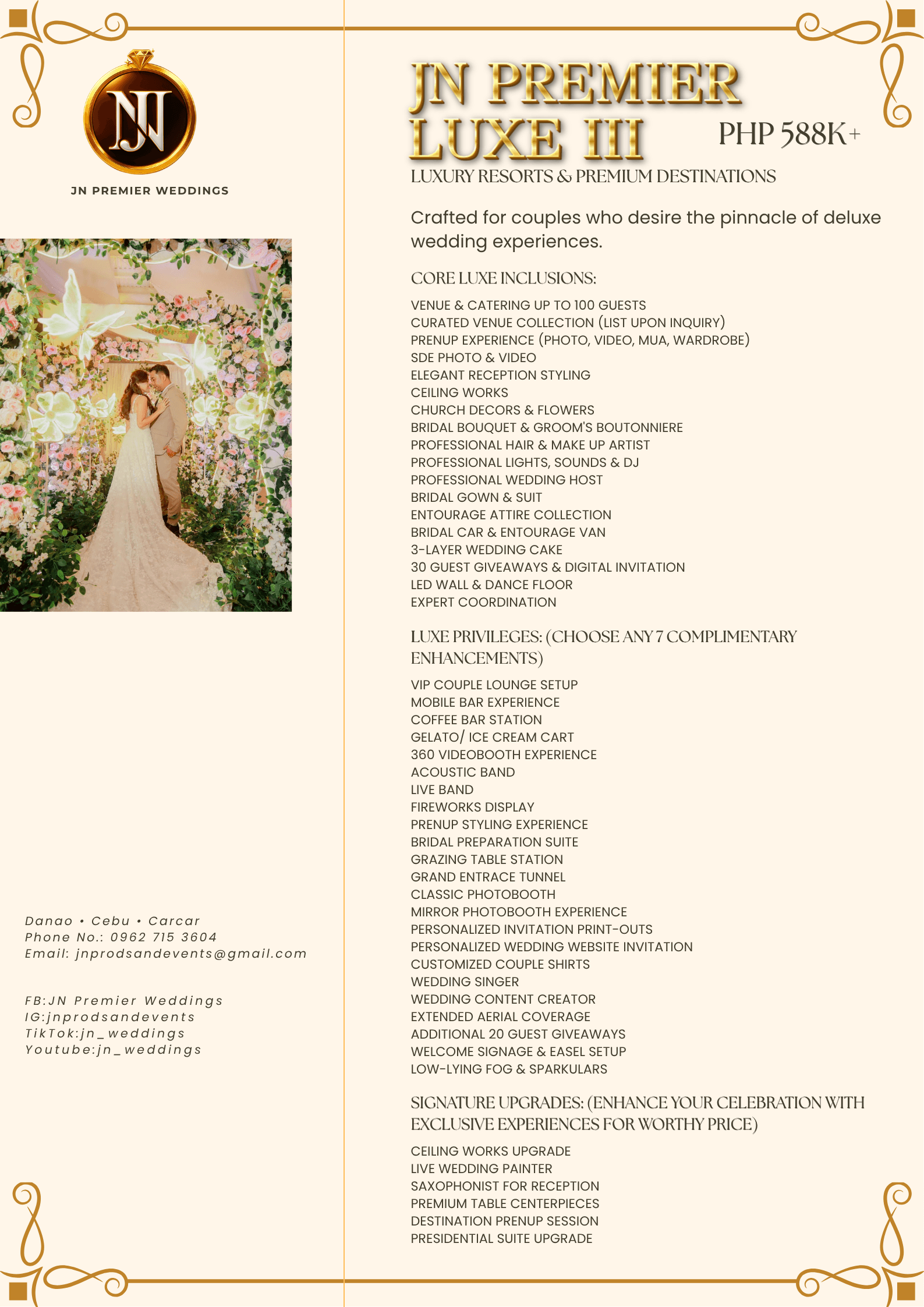 Luxe III package brochure